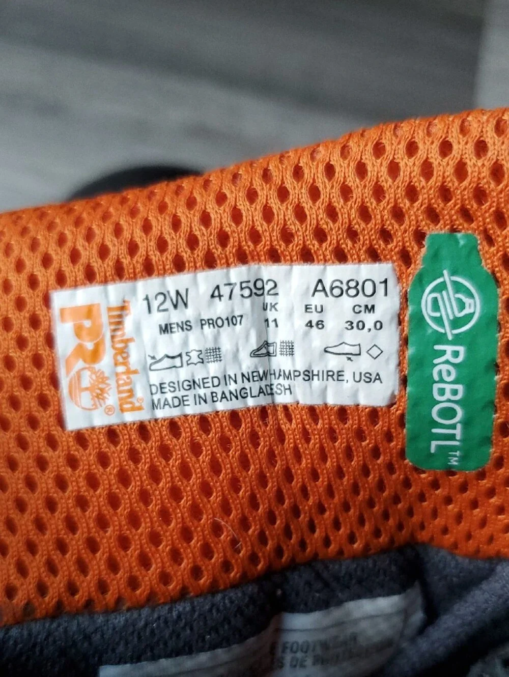 Timberland Black and Orange Work Boots